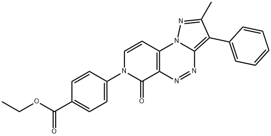 ethyl 4-(2-methyl-6-oxo-3-phenylpyrazolo[5,1-c]pyrido[4,3-e][1,2,4]triazin-7(6H)-yl)benzoate Structural