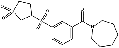azepan-1-yl{3-[(1,1-dioxidotetrahydrothiophen-3-yl)sulfonyl]phenyl}methanone Structural