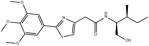 N-[(2S,3S)-1-hydroxy-3-methylpentan-2-yl]-2-[2-(3,4,5-trimethoxyphenyl)-1,3-thiazol-4-yl]acetamide Structural