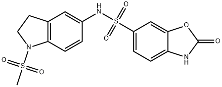 N-[1-(methylsulfonyl)-2,3-dihydro-1H-indol-5-yl]-2-oxo-2,3-dihydro-1,3-benzoxazole-6-sulfonamide Structural