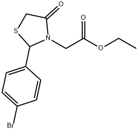 ethyl 2-(2-(4-bromophenyl)-4-oxothiazolidin-3-yl)acetate Structural