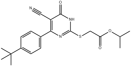 isopropyl 2-((4-(4-(tert-butyl)phenyl)-5-cyano-6-hydroxypyrimidin-2-yl)thio)acetate Structural