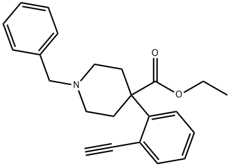ethyl 1-benzyl-4-(2-ethynylphenyl)piperidine-4-carboxylate Structural