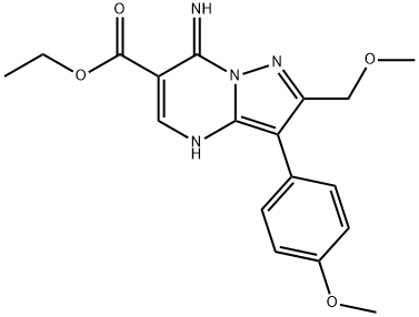 ethyl 7-imino-2-(methoxymethyl)-3-(4-methoxyphenyl)-4,7-dihydropyrazolo[1,5-a]pyrimidine-6-carboxylate Structural