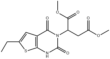 dimethyl 2-(6-ethyl-2-hydroxy-4-oxothieno[2,3-d]pyrimidin-3(4H)-yl)butanedioate Structural