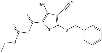 ethyl 3-(3-amino-5-(benzylthio)-4-cyanothiophen-2-yl)-3-oxopropanoate Structural
