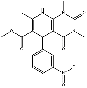 methyl 1,3,7-trimethyl-5-(3-nitrophenyl)-2,4-dioxo-1,2,3,4,5,8-hexahydropyrido[2,3-d]pyrimidine-6-carboxylate Structural