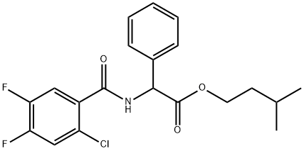 isopentyl 2-(2-chloro-4,5-difluorobenzamido)-2-phenylacetate Structural
