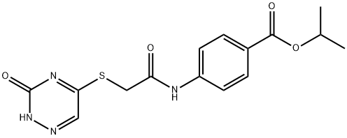 isopropyl 4-(2-((3-hydroxy-1,2,4-triazin-5-yl)thio)acetamido)benzoate Structural