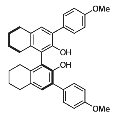 (S)-5,5',6,6',7,7',8,8'-Octahydro-3,3'-bis(4-methoxyphenyl)-[1,1'-binaphthalene]-2,2'-diol Structural