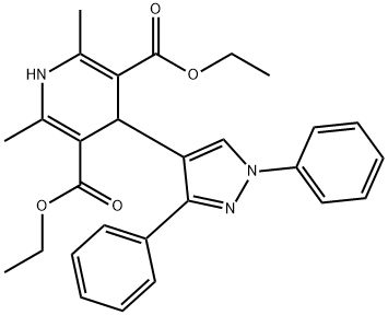 diethyl 4-(1,3-diphenyl-1H-pyrazol-4-yl)-2,6-dimethyl-1,4-dihydropyridine-3,5-dicarboxylate Structural