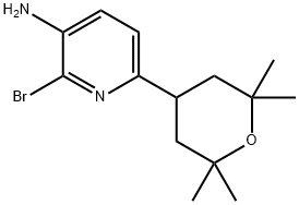 2-bromo-6-(2,2,6,6-tetramethyltetrahydro-pyran-4-yl)pyridin-3-ylamine Structural