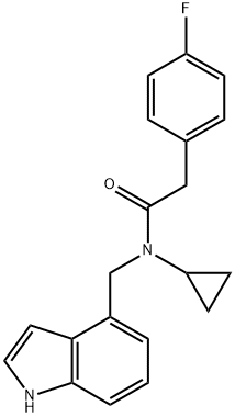 N-cyclopropyl-2-(4-fluorophenyl)-N-(1H-indol-4-ylmethyl)acetamide Structural