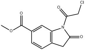 1-(2-chloroacetyl)-2-oxo-2,3-dihydro-1H-indole-6-carboxylic acid methyl ester Structural