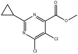 Methyl 5,6-dichloro-2-cyclopropylpyrimidine-4-carboxylate Structural