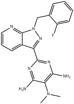 2-(1-(2-fluorobenzyl)-1H-pyrazolo[3,4-b]pyridin-3-yl)-N5,N5- dimethylpyrimidine-4,5,6-triamine Structural