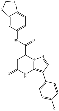 N-(benzo[d][1,3]dioxol-5-yl)-3-(4-chlorophenyl)-5-oxo-4,5,6,7-tetrahydropyrazolo[1,5-a]pyrimidine-7-carboxamide Structural
