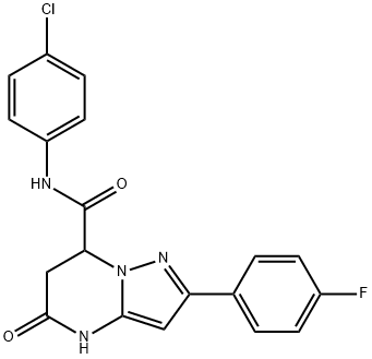 N-(4-chlorophenyl)-2-(4-fluorophenyl)-5-oxo-4,5,6,7-tetrahydropyrazolo[1,5-a]pyrimidine-7-carboxamide Structural