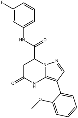 N-(3-fluorophenyl)-3-(2-methoxyphenyl)-5-oxo-4,5,6,7-tetrahydropyrazolo[1,5-a]pyrimidine-7-carboxamide Structural