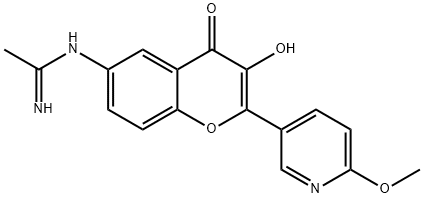N-(3-hydroxy-2-(6-methoxypyridin-3-yl)-4-oxo-4H-chromen-6-yl)acetamidine Structural