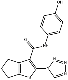 N-(4-hydroxyphenyl)-2-(1H-tetrazol-1-yl)-5,6-dihydro-4H-cyclopenta[b]thiophene-3-carboxamide Structural