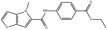 ethyl 4-(4-methyl-4H-furo[3,2-b]pyrrole-5-carboxamido)benzoate Structural