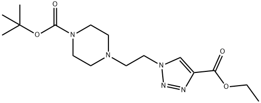 tert-butyl 4-{2-[4-(ethoxycarbonyl)-1H-1,2,3-triazol-1-yl]ethyl}-1-piperazinecarboxylate Structural
