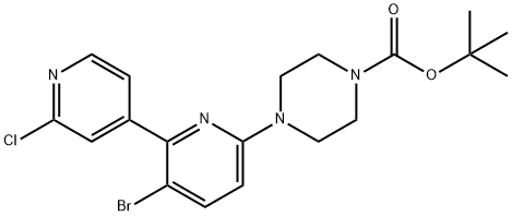 tert-butyl 4-(5-bromo-6-(2-chloropyridin-4-yl)pyridin-2-yl)piperazine-1-carboxylate Structural