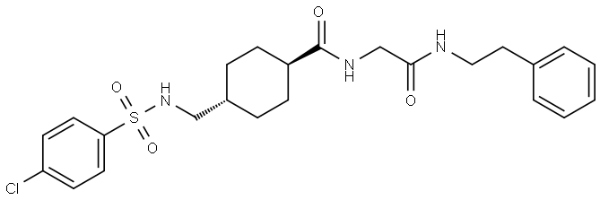 trans-4-({[(4-chlorophenyl)sulfonyl]amino}methyl)-N-{2-oxo-2-[(2-phenylethyl)amino]ethyl}cyclohexanecarboxamide Structural
