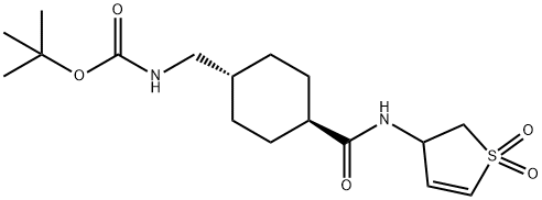 tert-butyl (((1r,4r)-4-((1,1-dioxido-2,3-dihydrothiophen-3-yl)carbamoyl)cyclohexyl)methyl)carbamate Structural