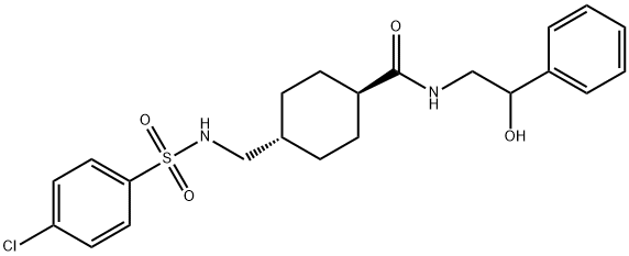 trans-4-({[(4-chlorophenyl)sulfonyl]amino}methyl)-N-(2-hydroxy-2-phenylethyl)cyclohexanecarboxamide Structural