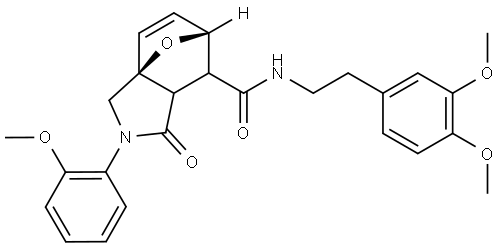 N-(3,4-dimethoxyphenethyl)-2-(2-methoxyphenyl)-1-oxo-1,2,3,6,7,7a-hexahydro-3a,6-epoxyisoindole-7-carboxamide Structural