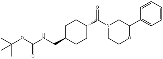tert-butyl (((1r,4r)-4-(2-phenylmorpholine-4-carbonyl)cyclohexyl)methyl)carbamate Structural