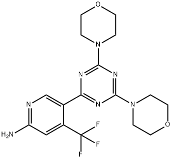 5-(4,6-dimorpholino-1,3,5-triazin-2-yl)-4-(trifluoromethyl)pyridin-2-amine Structural