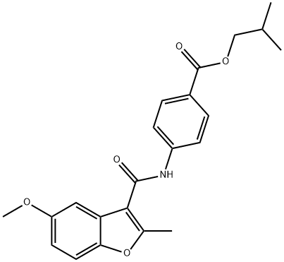 isobutyl 4-(5-methoxy-2-methylbenzofuran-3-carboxamido)benzoate Structural