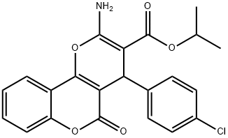 isopropyl 2-amino-4-(4-chlorophenyl)-5-oxo-4,5-dihydropyrano[3,2-c]chromene-3-carboxylate Structural