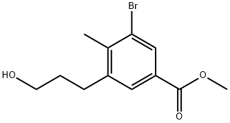methyl 3-bromo-5-(3-hydroxypropyl)-4-methylbenzoate Structural