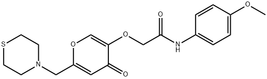 N-(4-methoxyphenyl)-2-{[4-oxo-6-(thiomorpholin-4-ylmethyl)-4H-pyran-3-yl]oxy}acetamide Structural