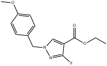 ethyl 3-fluoro-1-(4-methoxybenzyl)-1H-pyrazole-4-carboxylate Structural