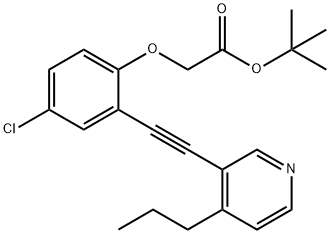 tert-butyl {4-chloro-2-[(4-propylpyridin-3-yl)ethynyl]phenoxy}acetate Structural
