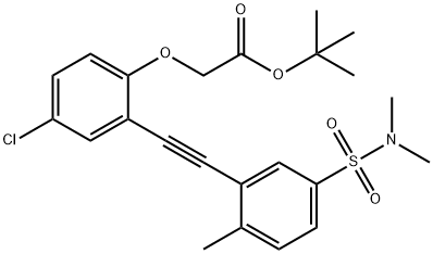 tert-butyl [4-chloro-2-({5-[(dimethylamino)sulfonyl]-2-methylphenyl}ethynyl)phenoxy]acetate Structural