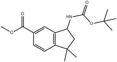 methyl 3-(tert-butoxycarbonylamino)-1,1-dimethyl-2,3-dihydro-1H-indene-5-carboxylate Structural
