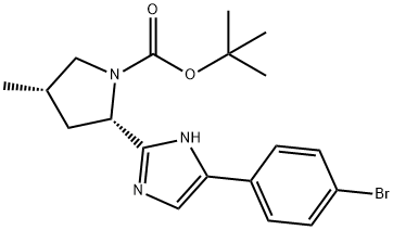 tert-butyl(2S,4S)-2-(4-(4-bromophenyl)-1H-imidazol-2-yl)-4-methylpyrrolidine-1-carboxylate Structural