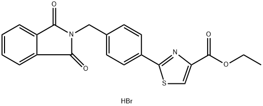 ethyl 2-(4-((1,3-dioxoisoindolin-2-yl)methyl)phenyl)thiazole-4-carboxylate hydrobromide Structural