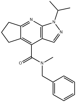N-benzyl-1-isopropyl-N-methyl-1,5,6,7-tetrahydrocyclopenta[b]pyrazolo[4,3-e]pyridine-4-carboxamide Structural
