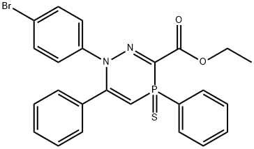 ethyl 1-(4-bromophenyl)-4,6-diphenyl-1,4-dihydro-1,2,4-diazaphosphinine-3-carboxylate 4-sulfide Structural