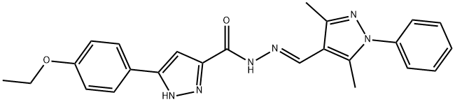 N'-[(E)-(3,5-dimethyl-1-phenyl-1H-pyrazol-4-yl)methylidene]-3-(4-ethoxyphenyl)-1H-pyrazole-5-carbohydrazide Structural