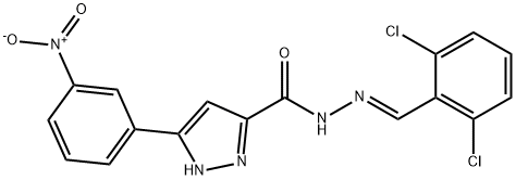 N'-[(E)-(2,6-dichlorophenyl)methylidene]-3-(3-nitrophenyl)-1H-pyrazole-5-carbohydrazide Structural