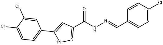N'-[(E)-(4-chlorophenyl)methylidene]-3-(3,4-dichlorophenyl)-1H-pyrazole-5-carbohydrazide Structural