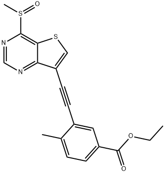 ethyl 4-methyl-3-((4-(methylsulfinyl)thieno[3,2-d]pyrimidin-7-yl)ethynyl)benzoate Structural